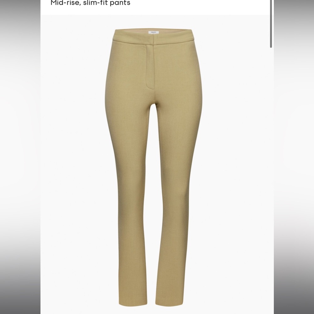 Aritizia Babaton numero pants tan size 6, slit at ankle